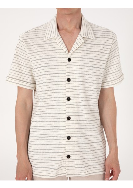 Erkek Bej Regular Fit Örme Gömlek 50303892-VR011