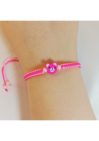 Hayvan Figürlü Bileklik - Ayı Figürlü Örgü Makrome Bileklik - Sevimli Ayıcık Bileklik - Ayı - Unisex El Yapımı Ayarlanabilir Sevimli Minimalist Takı, Günlük Kullanım Hayvan Bileklik