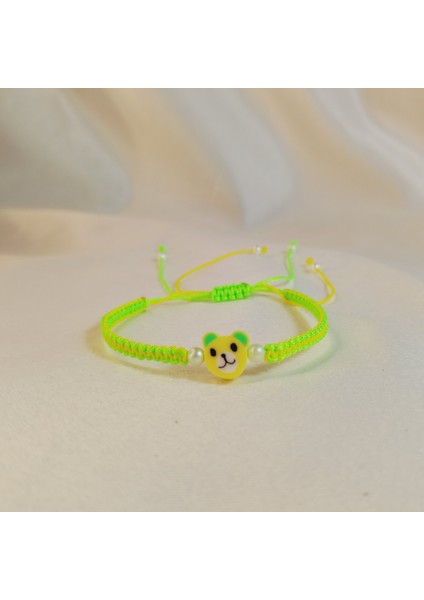 Ayı Figürlü Makrome Örgü Bileklik, El Yapımı Sevimli Tasarım, Sevimli Ayıcık Bileklik, Unisex El Yapımı Ayarlanabilir Şık Tasarım, Minimalist Takı, Günlük Kullanım Için Modern Bileklik