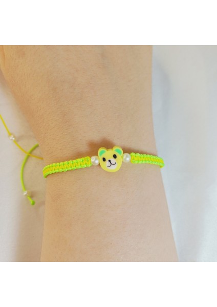 Ayı Figürlü Makrome Örgü Bileklik, El Yapımı Sevimli Tasarım, Sevimli Ayıcık Bileklik, Unisex El Yapımı Ayarlanabilir Şık Tasarım, Minimalist Takı, Günlük Kullanım Için Modern Bileklik fiyatları