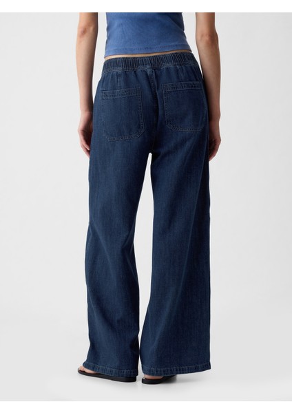 Kadın Koyu Mavi High Rise Utility Easy Jean Pantolon