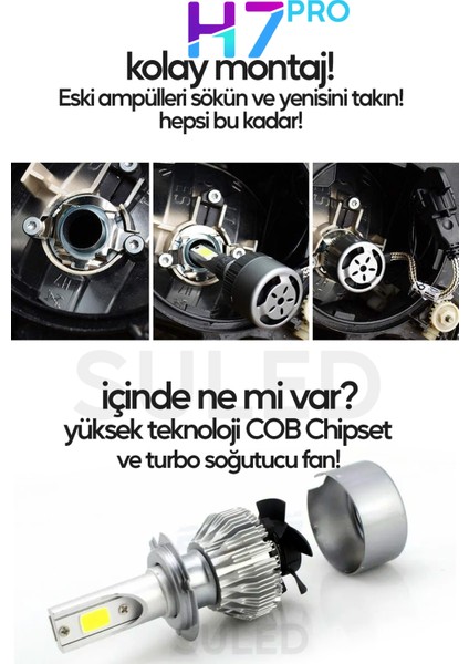 H7 Beyaz LED Araba Far Ampülü 36W Turbo Yeni Seri Süper Güçlü Cob LED Far Ampül fırsatları