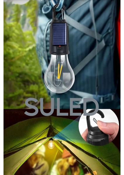 Solar Şarjlı Taşınabilir LED Ampül V2 Outdoor Kamp Bahçe Lambası 10W Askılı Kırılmaz LED Işık fırsatları