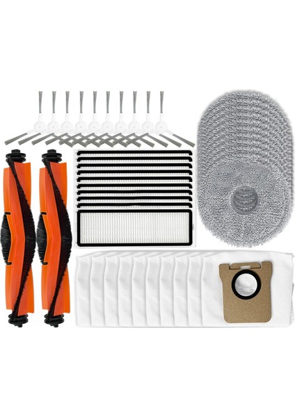Xiaomi X20+ Robot Süpürge Ana Yan Fırça Hepa Filtre Paspas Pedi Toz Torbaları Yedek Parça Aksesuarları (Yurt Dışından)