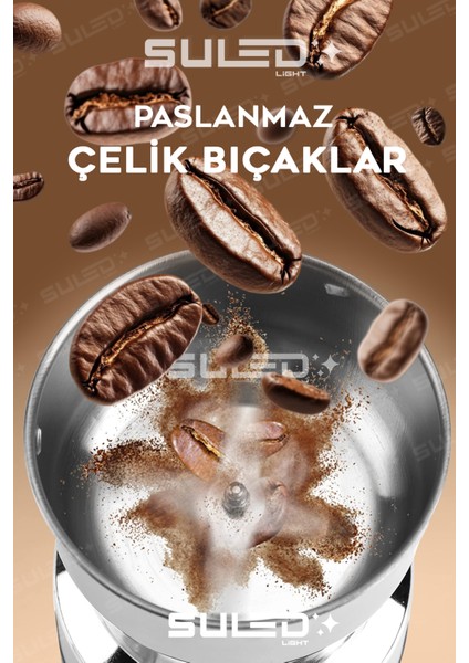 Kahve & Baharat Öğütücü 630W Paslanmaz Çelik 220V Fişli Öğütücü - Parçalayıcı modelleri