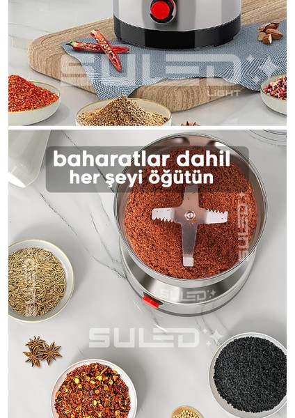 Kahve & Baharat Öğütücü 630W Paslanmaz Çelik 220V Fişli Öğütücü - Parçalayıcı fırsatları
