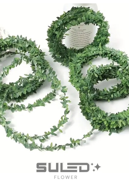 Yapay Çiçek 7 Metre Dekoratif Tel Sarmaşık Yeşil Yapraklı Taç Çiçek fırsatları