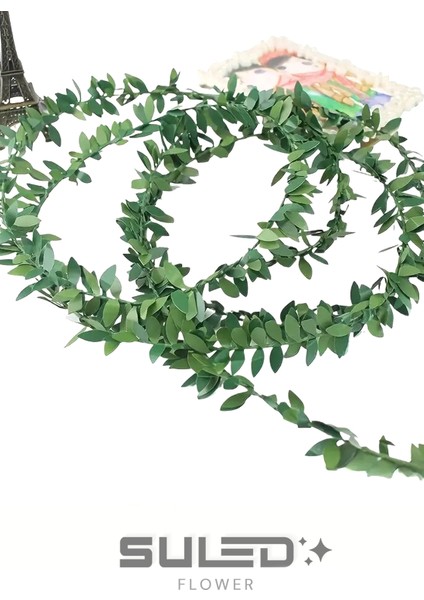 Yapay Çiçek 7 Metre Dekoratif Tel Sarmaşık Yeşil Yapraklı Taç Çiçek indirimleri