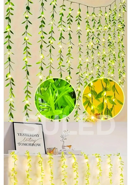 Dekoratif Yapraklı LED Işık 3x1 Metre 180 LED 220 V Fişli 3 Modlu Ambiyans Aydınlatma Süs & Dekor LED fırsatları