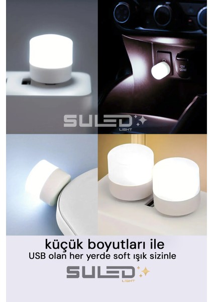 Minilight 6 Adet USB Soft Işık 1W Beyaz Renk Taşınabilir 6'lı LED Işık indirimleri