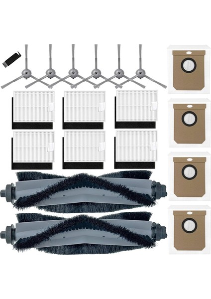 Eufy Clean L60 Ses / L60 Hybrid Ses / L50 Ses Robot Süpürge Ana Yan Fırça Hepa Filtre Toz Torbaları Aksesuarları (Yurt Dışından)