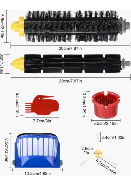 Irobot Roomba 600 Serisi 605, 606, 610, 615, 616, 620, 621, 625, 630 Için Yedek Fırçalar, Fırça Aksesuar Seti, Filtre (Yurt Dışından) modelleri