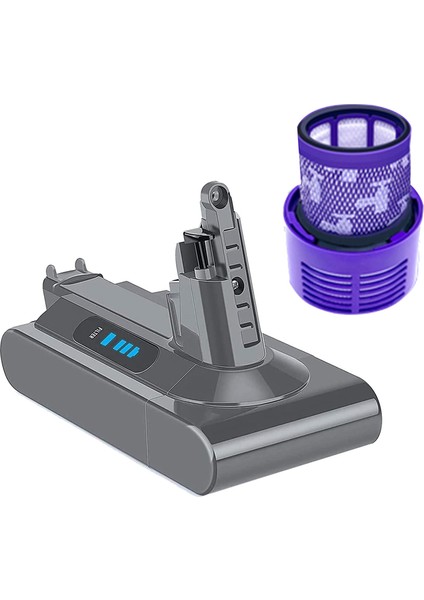 Dyson V10 SV12 V10 Fluffy V10 Animal Absolute Hatırlatıcısı Için V10 Pil Adaptörü 25.2V + Filtreyi Değiştirin (Yurt Dışından)