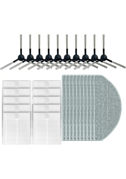 Roidmi Eve cc / SDJ12RM Yan Fırça Hepa Filtre Paspas Bezleri Rag Robot Süpürge Aksesuarları Yedek Parça, 30 Adet (Yurt Dışından)