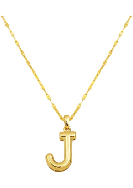 J Balon Harf 14 Ayar Altın Kolye