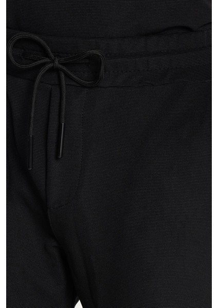 Erkek Standart Fit Pamuklu Fermuarlı Polo Yaka Beli Bağcıklı Siyah Eşofman Takımı fırsatları