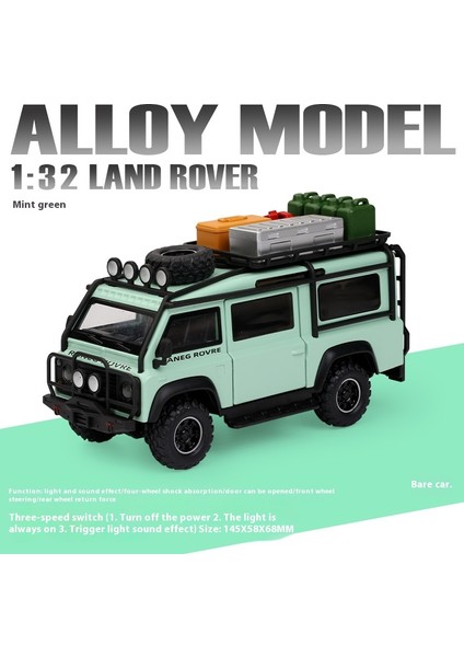 1:32 Land Rover Defender Van Off Road Alaşım Pres Döküm Model Araç Ses ve Işık Açık Hobi Dekoratif Süsler Arkadaşla Hediyeler (Yurt Dışından)