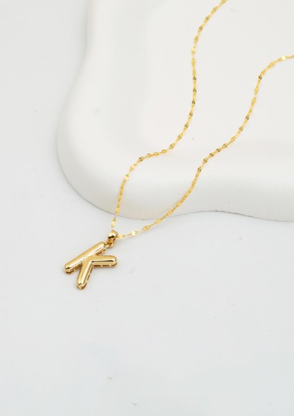 Balon K Harfi 14 Ayar Altın Kolye modelleri