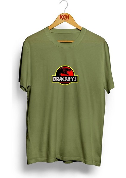 Dracarys / Erkek Haki Yeşil Renk T-Shirt / %100 Pamuk Premium Quality / Regular Fit
