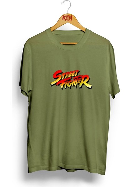 Street Fighter/ Erkek Haki Yeşil Renk T-Shirt / %100 Pamuk Premium Quality / Regular Fit