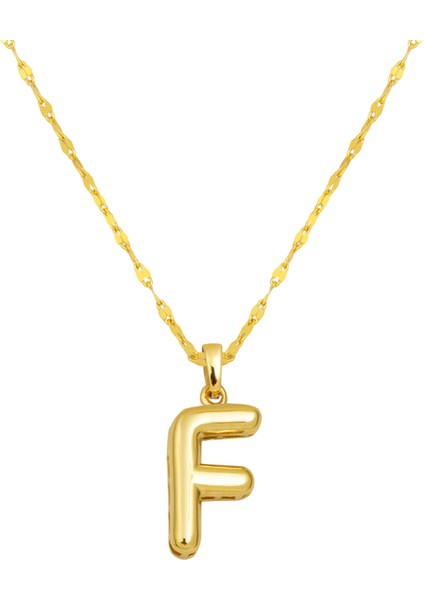 14 Ayar Altın Balon F Harfi Kolye