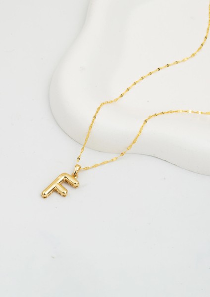 14 Ayar Altın Balon F Harfi Kolye modelleri