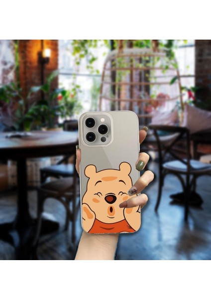 iPhone 15 Pro Max Uyumlu Şeffaf 'özel Tasarım Gölgeli Ayıcık Baskılı' Kılıf