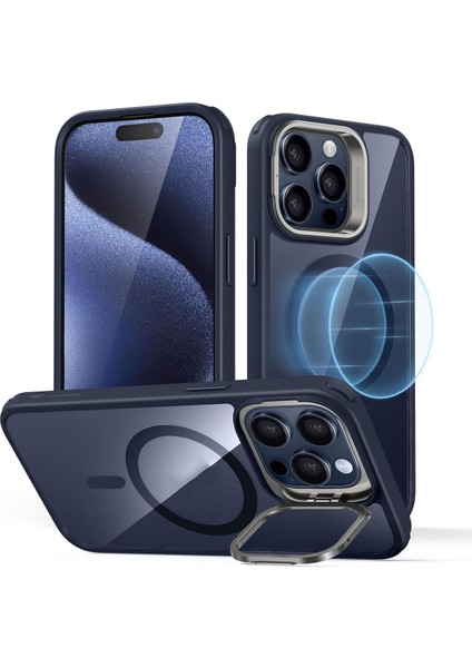 iPhone 16 Pro Max Uyumlu Kenarları Renkli Stand Magsafe Kılıf
