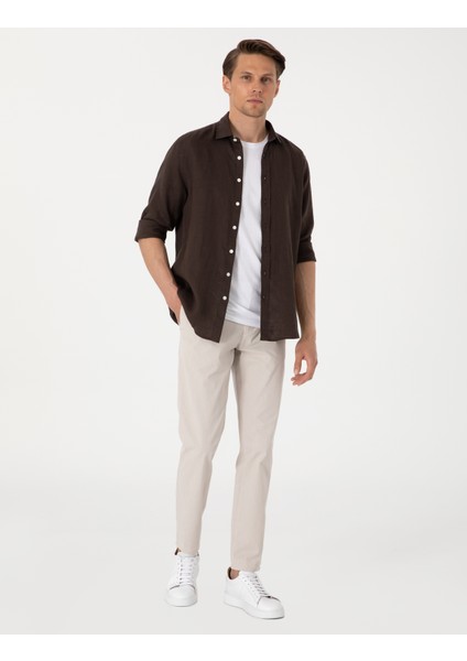 Erkek Bej Ex. Slim Fit Kumaş Pantolon 50303613-VR011