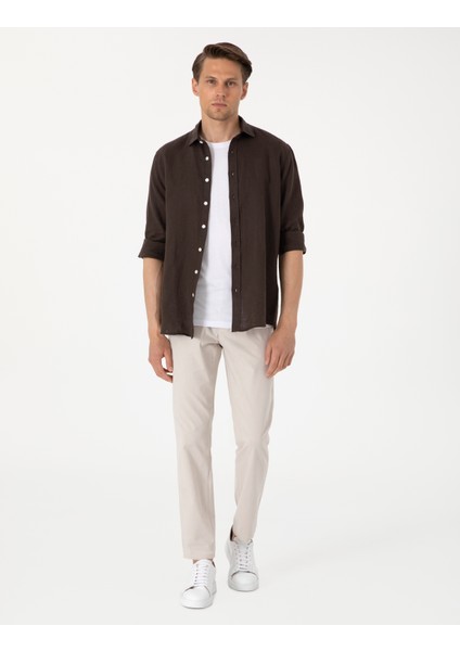 Erkek Bej Ex. Slim Fit Kumaş Pantolon 50303613-VR011 modelleri