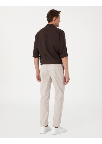 Erkek Bej Ex. Slim Fit Kumaş Pantolon 50303613-VR011 fırsatları