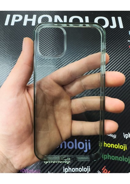 iPhone 11 Uyumlu Köşeli (12 Görünümlü) Hoparlör Filtreli Asla Sararmayan Kristal Kılıf