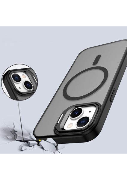 iPhone 15 Uyumlu Kenarları Renkli Stand Magsafe Kılıf