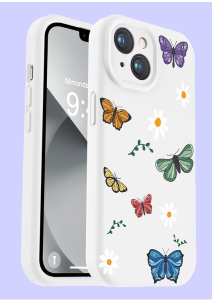 iPhone 13/ 14 Uyumlu Içi Kadifeli Özel Baskılı Renkli Lansman Kılıf