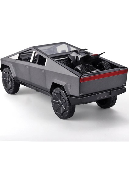 1:24 Cybertruck Modeli Gümüş Kamyonet Döküm Metal Oyuncak Arabalar Ses ve Işık ile Çocuklar Için Yaş 3 Yıl (Yurt Dışından) modelleri