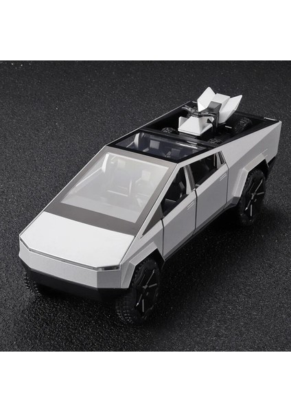 1:24 Cybertruck Modeli Gümüş Kamyonet Döküm Metal Oyuncak Arabalar Ses ve Işık ile Çocuklar Için Yaş 3 Yıl (Yurt Dışından) fırsatları