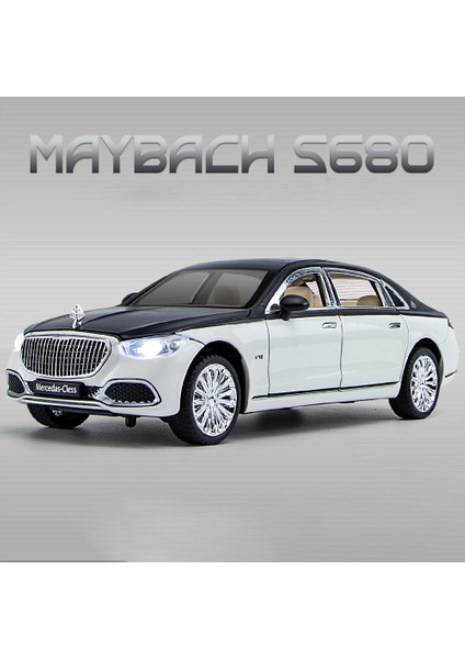 1:24 Maybach S680 Araba Modeli Oyuncak Kapılar Açık Ses Işığı Geri Çekin Döküm Metal Şok Emme Modelleri Boys Koleksiyonu Hediyeler (Yurt Dışından)