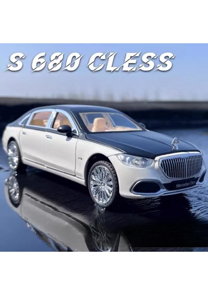 1:24 Maybach S680 Araba Modeli Oyuncak Kapılar Açık Ses Işığı Geri Çekin Döküm Metal Şok Emme Modelleri Boys Koleksiyonu Hediyeler (Yurt Dışından) fiyatları