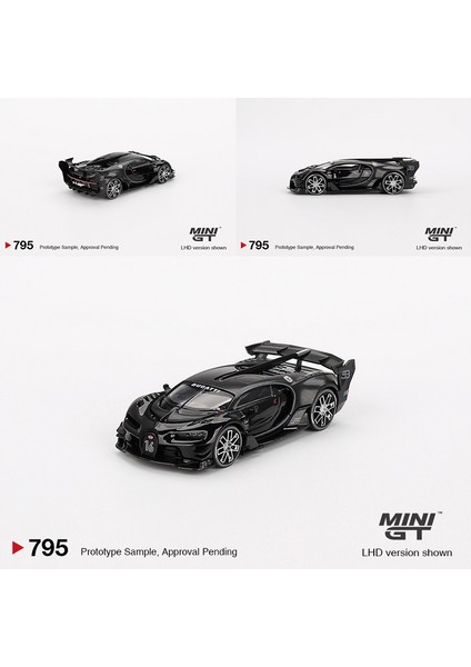 Mınıgt 1/64 Bugatti Vision Gran Turismo Siyah MGT00795-CH Arabalar Alaşım Döküm Metal Modeli Çocuklar Noel Hediyesi Oyuncaklar Boys Için (Yurt Dışından)