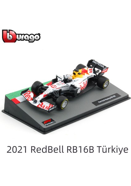 Bburago 1:43 2021 F1 Redbull Honda RB16 RB16B #11 Perez /33 Max Türk Beyaz Boyama Formülü Yarış Pres Döküm Model Araba (Yurt Dışından) fiyatları