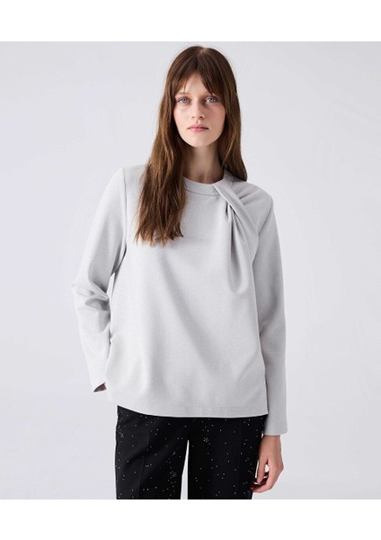 Parlak Iplikli Büzgülü Sweatshirt MW6240091012126 fiyatları