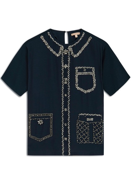 Parlak Taş Işlemeli Tişört MW6240070010015 fırsatları