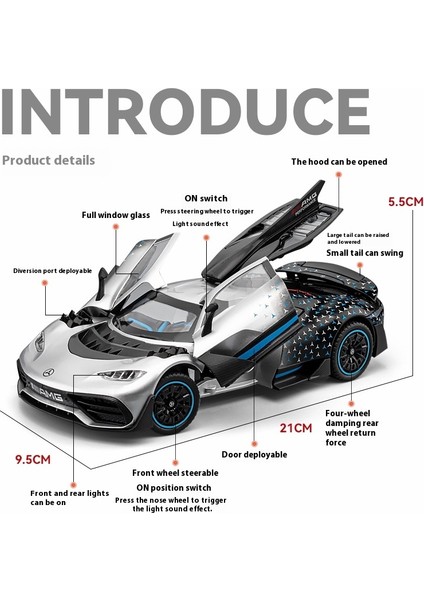 1:24 Mercedes Benz Amg One Yarış Alaşım Pres Döküm Model Araç Ses ve Işık Bilgisayar Sunucusu Dıy Süsler Moda Arkadaş Erkek Için Hediye (Yurt Dışından) modelleri
