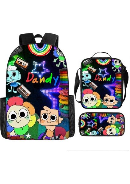 Dandy's World Karikatür Sevimli Omuz Çantası Öğrenci Okul Çantası Üç Parçalı Set (Yurt Dışından)