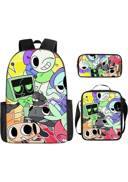 Dandy's World Karikatür Sevimli Omuz Çantası Öğrenci Okul Çantası Üç Parçalı Set (Yurt Dışından)