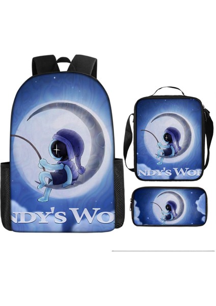 Dandy's World Karikatür Sevimli Omuz Çantası Öğrenci Okul Çantası Üç Parçalı Set (Yurt Dışından)