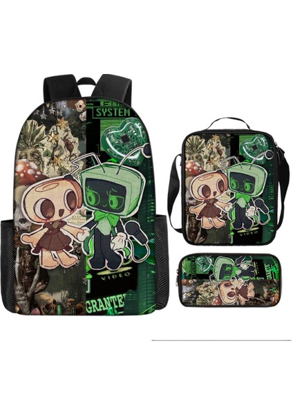 Dandy's World Karikatür Sevimli Omuz Çantası Öğrenci Okul Çantası Üç Parçalı Set (Yurt Dışından)