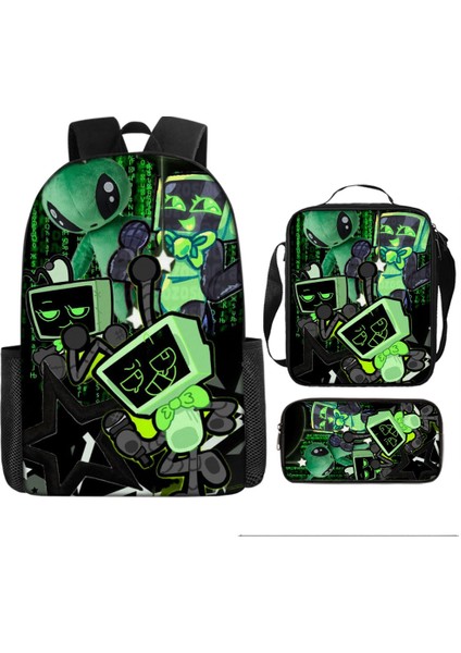 Dandy's World Karikatür Sevimli Omuz Çantası Öğrenci Okul Çantası Üç Parçalı Set (Yurt Dışından)