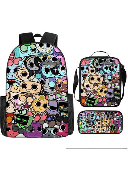 Dandy's World Karikatür Sevimli Omuz Çantası Öğrenci Okul Çantası Üç Parçalı Set (Yurt Dışından)