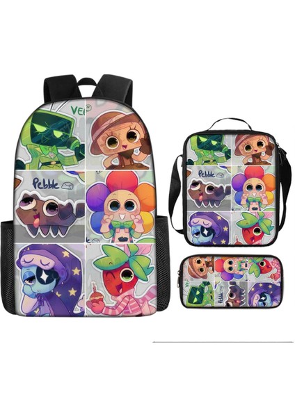 Dandy's World Karikatür Sevimli Omuz Çantası Öğrenci Okul Çantası Üç Parçalı Set (Yurt Dışından)